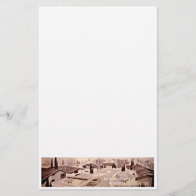 Mitte- des Jahrhundertsmoderne Architektur Briefpapier (Vorderseite)