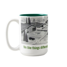 Mitte- des Jahrhundertsmoderne Architektur-Tasse