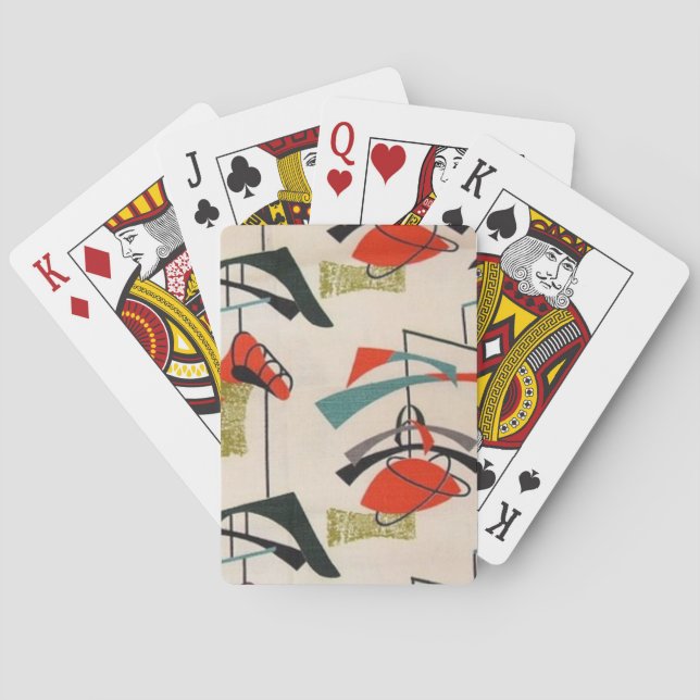 Mitte- des Jahrhundertsmoderne bewegliche Spielkarten (Rückseite)