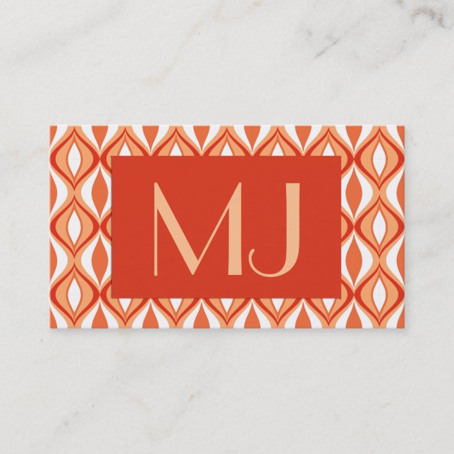 Mitte- des Jahrhundertsmoderne Diamanten, Orange Visitenkarte (Vorderseite)