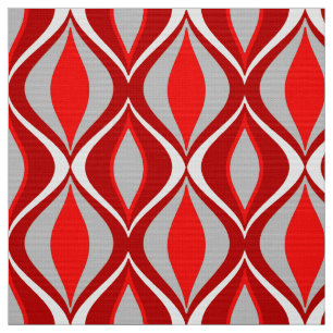 Mitte- des Jahrhundertsmoderne Diamanten, rot u. Stoff