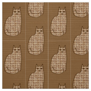 Mitte- des Jahrhundertsmoderne Katze, beige und Stoff