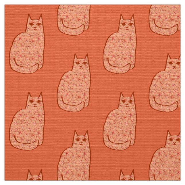 Mitte- des Jahrhundertsmoderne Katze, Stoff (Muster)
