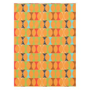 Mitte- des Jahrhundertsmoderne orange Tischdecke