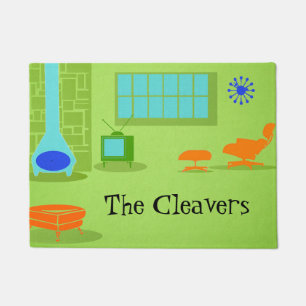 Mitte- des Jahrhundertsmoderne Retro Tür-Matte Fußmatte