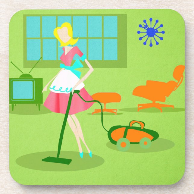 Mitte- des Jahrhundertsmoderne Retro Untersetzer (Vorderseite)