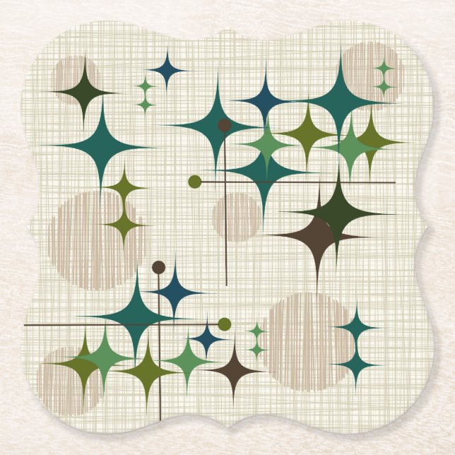 Mitte- des Jahrhundertsmoderne Sternexplosionen Untersetzer (Vorderseite)