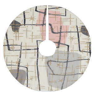 Mitte- des Jahrhundertsmoderner abstrakter Polyester Weihnachtsbaumdecke