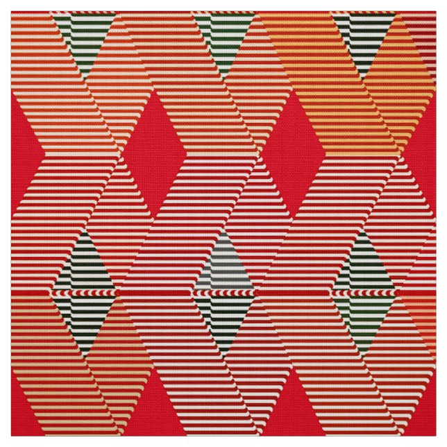 Mitte- des Jahrhundertsmoderner Diamant-Druck, Stoff (Muster)