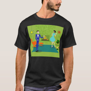 Mitte- des Jahrhundertsmoderner Paar-T - Shirt