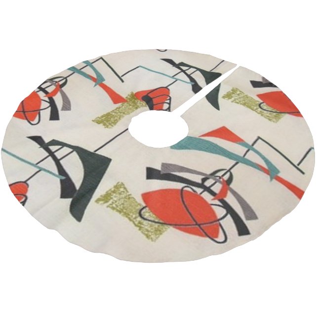 Mitte- des Jahrhundertsmoderner Polyester Weihnachtsbaumdecke (Schrägansicht)