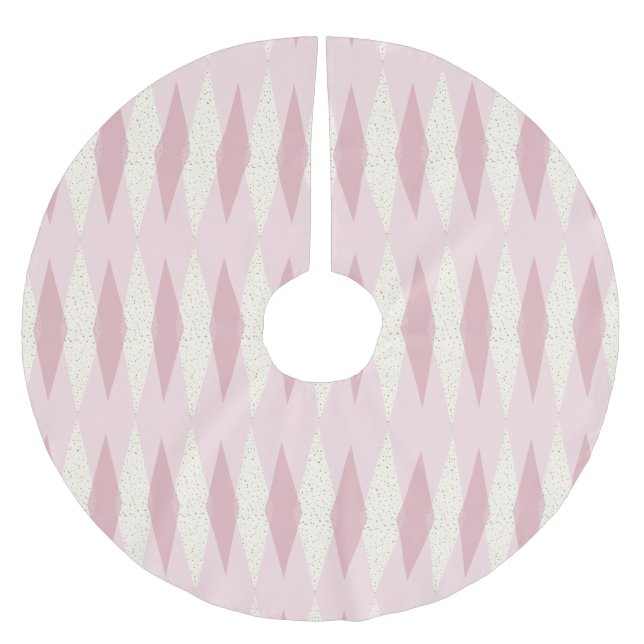 Mitte- des Jahrhundertsmoderner rosa Polyester Weihnachtsbaumdecke (Vorderseite)