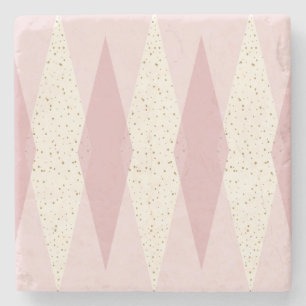 Mitte- des Jahrhundertsmoderner rosa Steinuntersetzer