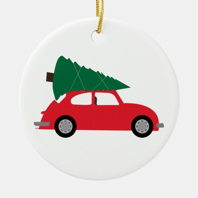 Mitte- des Jahrhundertsmoderner Weihnachtsbaum u. Keramik Ornament (Vorne)