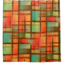 Mitte- des Jahrhundertsmodernes abstraktes Duschvorhang