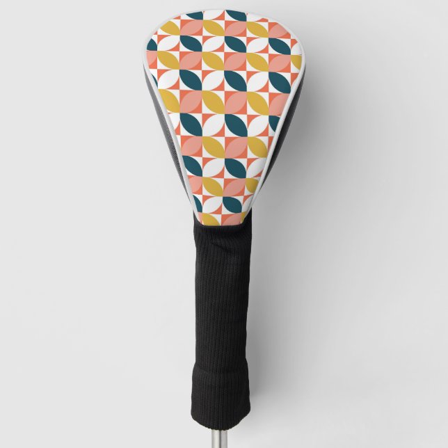 Mitte- des Jahrhundertsmodernes Blatt-Muster Golf Headcover (Vorderseite)