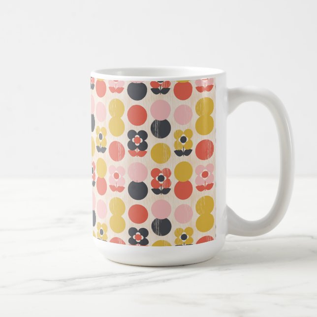 Mitte- des Jahrhundertsmodernes Blumen-Muster Kaffeetasse (Rechts)