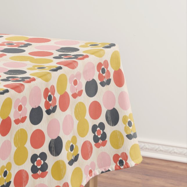 Mitte- des Jahrhundertsmodernes Blumen-Muster Tischdecke (Beispiel)