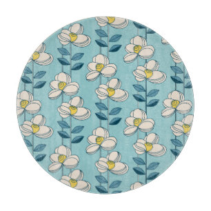 Mitte- des Jahrhundertsmodernes Blumenblatt-Muster Schneidebrett