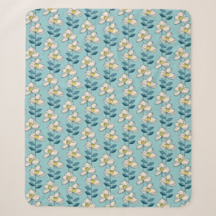 Mitte- des Jahrhundertsmodernes Blumenblatt-Muster Sherpadecke