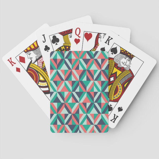 Mitte- des Jahrhundertsmodernes geometrisches Spielkarten (Rückseite)