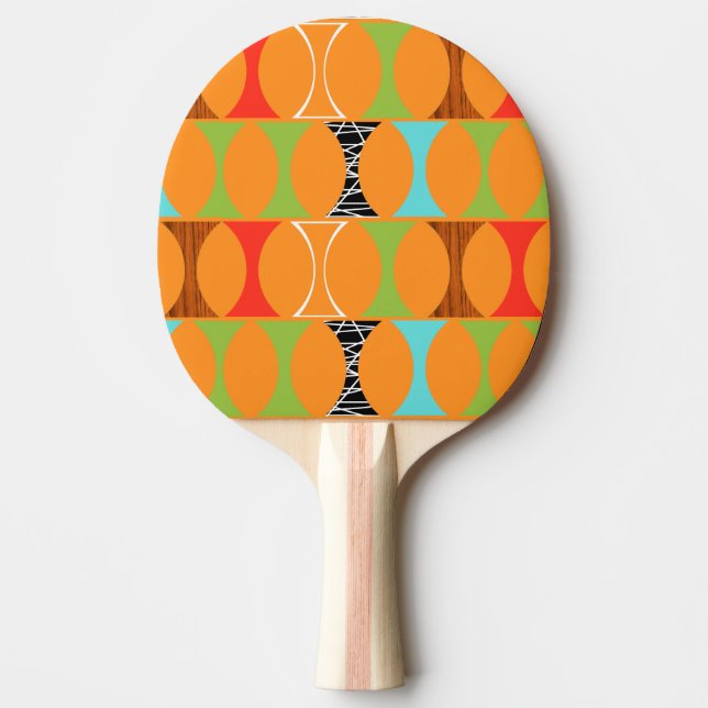 Mitte- des Jahrhundertsmodernes orange Klingeln Tischtennis Schläger (Vorderseite)