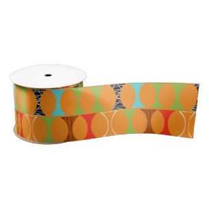 Mitte- des Jahrhundertsmodernes orange Satinband