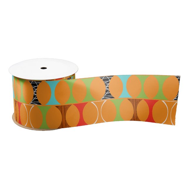 Mitte- des Jahrhundertsmodernes orange Satinband (Spule)
