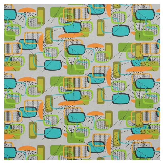 Mitte- des Jahrhundertsmodernes Stoff (Muster)