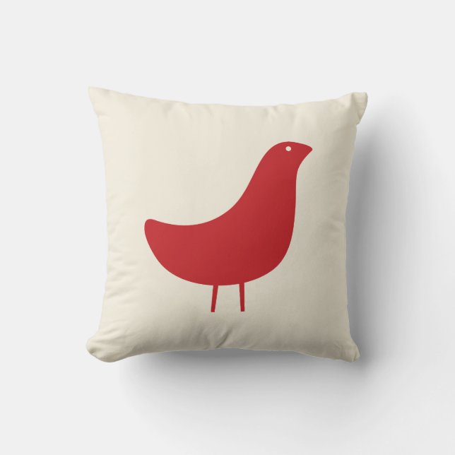 Mitte- des Jahrhundertsmodernes Vogel-Wurfs-Kissen Kissen (Vorderseite)