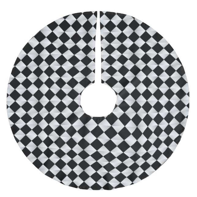 Mitte- des Jahrhundertssatin-Diamanten - Polyester Weihnachtsbaumdecke (Vorderseite)