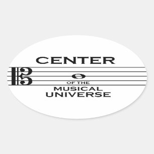 Mitte des musikalischen Universum-Altclef-Entwurfs Ovaler Aufkleber