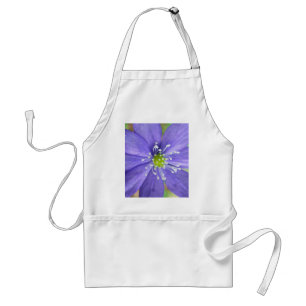 Mitte einer blauen Blume mit weißen Briefmarke Schürze