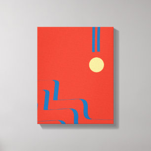 Mitte Jahrhundert Blaue Linie, Kunst der Linien, K Leinwanddruck