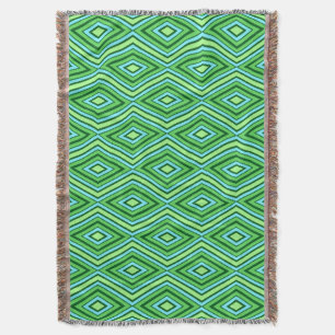 Mitte Jahrhundert Diamond Muster Jade Green und Aq Decke