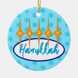 Mitte Jahrhundert Hanukkah/Weihnachten Keramik Ornament