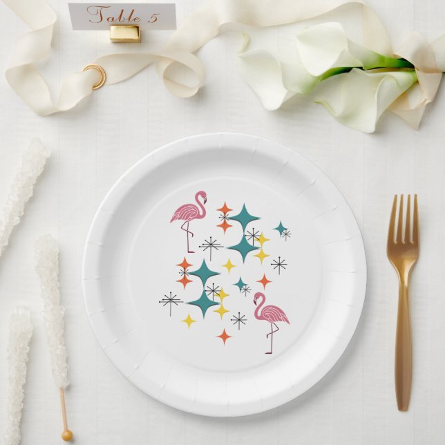 Mitte Jahrhundert Moderne Eames Atomos Diamonds Pappteller (Hochzeit)