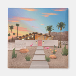 Mitte Jahrhundert Modernes Flamingo-Haus Magnet