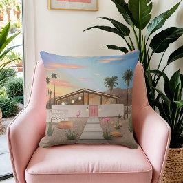 Mitte Jahrhundert Modernes Palm Springs Flamingo H Kissen