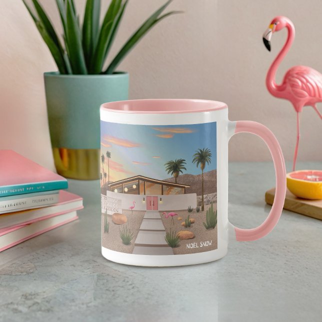 Mitte Jahrhundert Modernes Palm Springs Flamingo H Tasse (Von Creator hochgeladen)