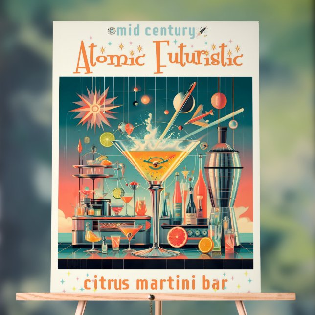 Mitte Jahrhunderts Atomusiontic Citrus Martini Bar Acrylschild (Neutral)