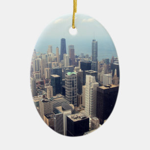 Mitte Johns Hancock und Trumpf-Turm Keramik Ornament