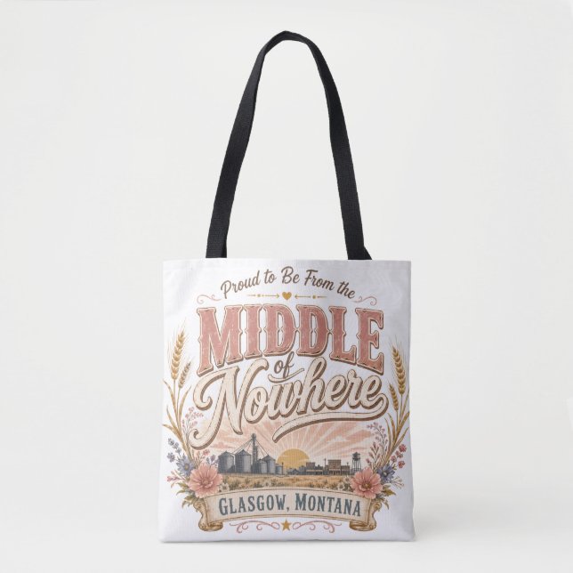 Mitte von Nirgendwo Glasgow Montana Rustikal  Tasche (Vorderseite)