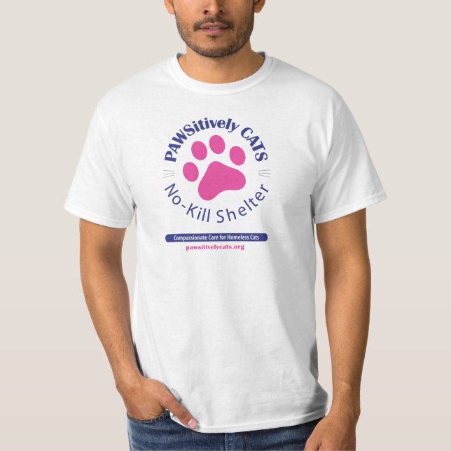 Mitteilung des PAWSitively KATZEN Logo-T - Shirt (Vorderseite)