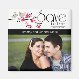 Mitteilung des VogelblumenFotos Save the Date Magnet