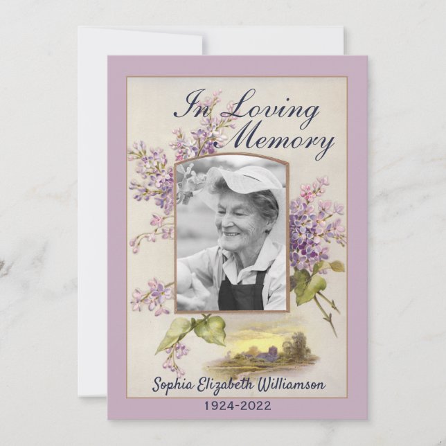 Mitteilung über die Karte der Todesbeerdigung (Vorderseite)