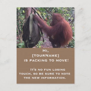 Mitteilung zum Thema Fun Moving Ankündigungspostkarte