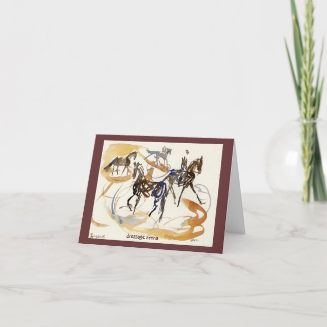 Mitteilungskarten, Aquarell "Dressage Arena" Karte (Vorderseite)
