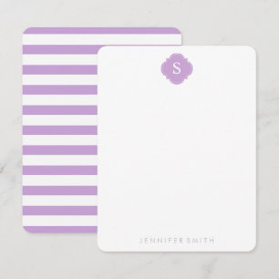 Mitteilungskarten für Lilac-Quatrefolien-Monogramm