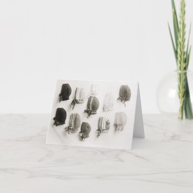 Mitteilungskarten für Vintage Strickhütten (Vorderseite)